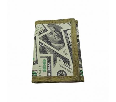 BILLETERA P/CABALLERO DOLAR 10,5X9CM TEXTIL REF 10