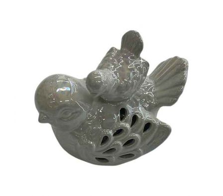 DECORACION PAJARO C/CRIA 15X12CM CERAMIC REF 66259