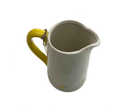 LECHERA BICOLOR C/FLORES 12X18CM CERAMIC REF 66259