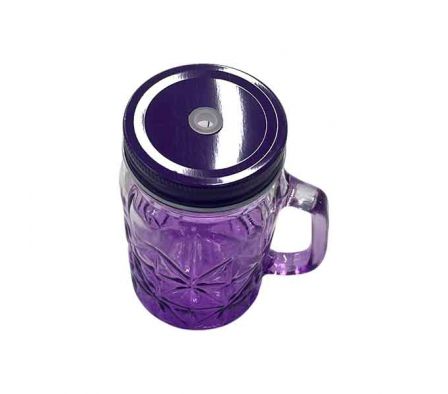 VASO MASON DEGRADE C/PAJITA  13X7CM VIDRIO REF 662