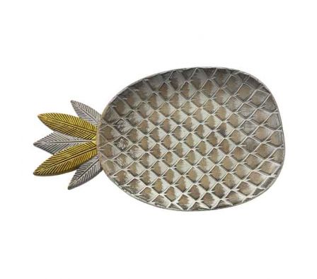 BANDEJA DECORATIVA PIÑA 34X21CM MADERA REF B3-692