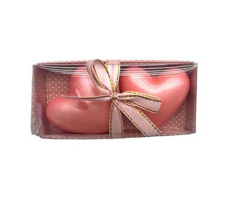 SET VELA AROMATICA CORAZON 2PCS E/CAJA PVC 11X5CM 