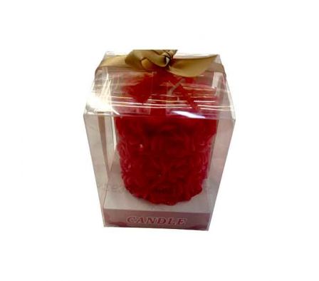 VELA AROMATICA DISEÑO ROSITAS E/CAJA PVC 7,5X7,5CM