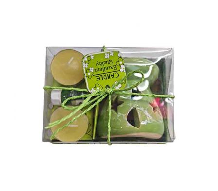 KIT AROMATERAPIA HORNITO+VELAS 12X9X7CM E/CAJA REF