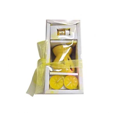 KIT AROMATERAPIA HORNITO+VELAS 19X9,5X7CM E/CAJA R