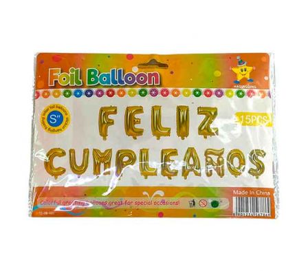 GLOBO LETRAS FELIZ CUMPLEAÑOS 14'' REF 34809-9