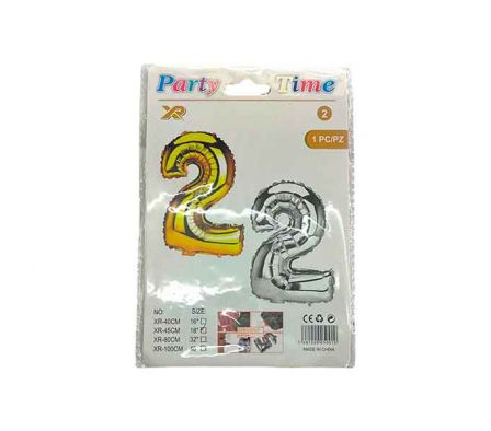 GLOBO METALIZADO NUMEROS 1PC 18'' REF 34809-14