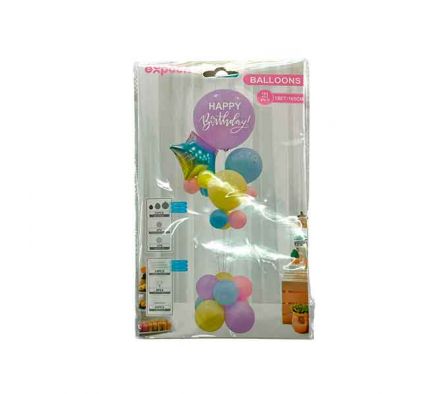 GLOBO METALIZADO FELIZ CUMPLEAÑOS 21PCS 165CM REF 