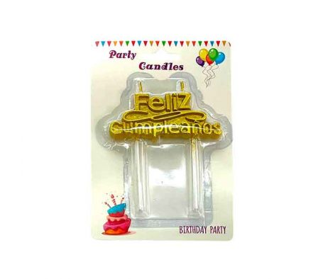 VELA FELIZ CUMPLEAÑOS 10,5X9CM E/BLISTER REF 34800