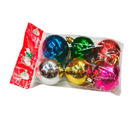 GLOBO NAV LISO MULTICO E/BOLSA  5CM 6PCS REF 9179-