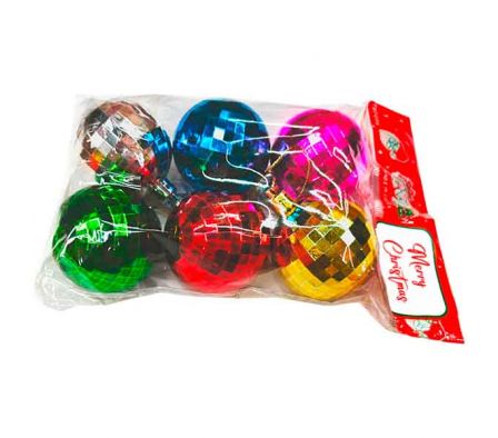 GLOBO NAV ESPEJADO MULTICO E/BOLSA 5CM 6PCS REF 91
