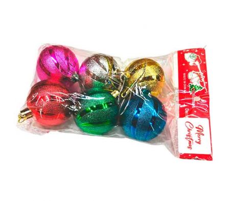 GLOBO NAV ONDULADO MULTICO E/BOLSA 4CM 6PCS REF 91