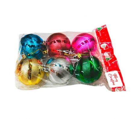 GLOBO NAV ONDULADO MULTICO E/BOLSA 7CM 6PCS REF 91
