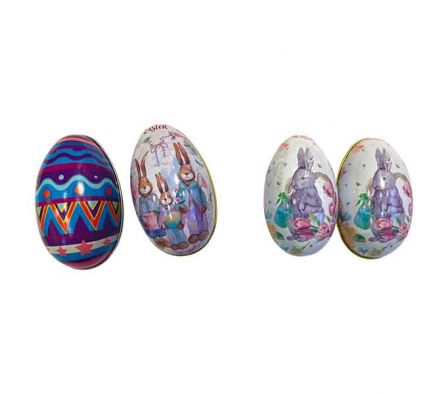 POTE HUEVO D/PASCUA ESTAMP 11X6,5X7CM METAL REF 94