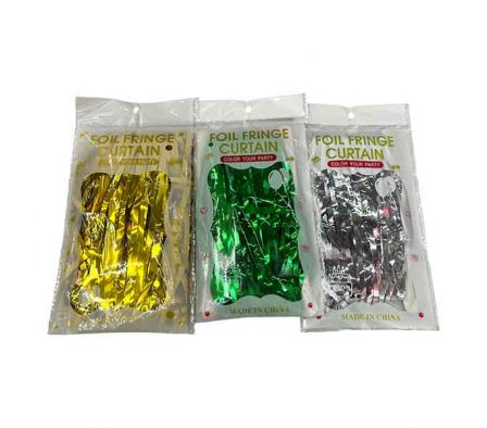 CORTINA P/FIESTA METALIZADA E/TIRAS 2X1M PLASTIC R