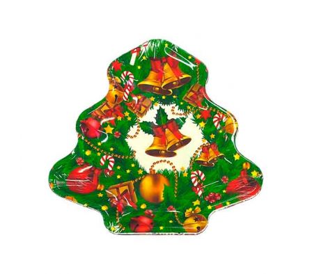 BANDEJA RECT NAVIDEÑO 27X28CM MELAMINA REF 35294-3