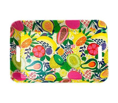 BANDEJA ESTAMP FRUTAS 41X28CM MELAMINA REF 35294-1