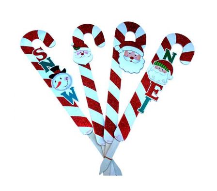 CARTEL P/JARDIN NAVIDEÑO BASTON 68CM FOAM REF 9206