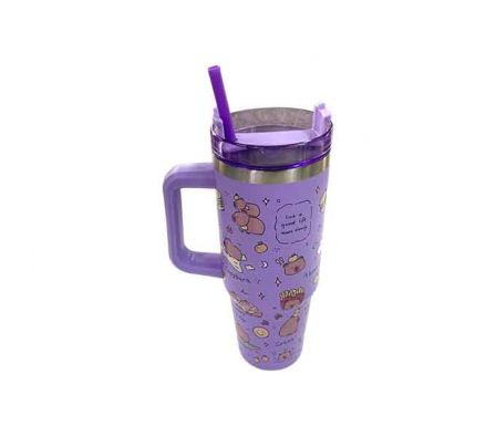 VASO TERMICO ESTAMP CAPIBARA C/ASA/PAJITA  900ML R
