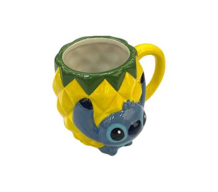 TAZA DISEÑO PIÑA/STITCH  3D 12CM PORCELANA REF 690