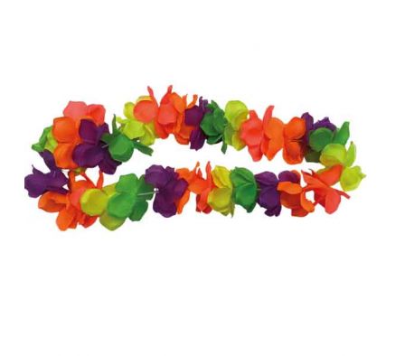COLLAR HAWAIANO FLORES FLUORECENTE 50CM REF 6387-1