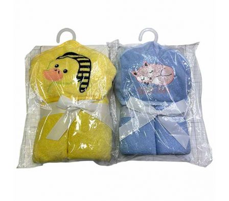 TOALLA C/CAPUCHA P/BEBE 81X59CM REF 15672-17