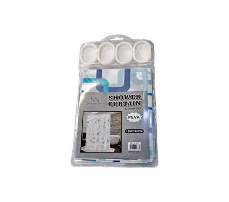 CORTINA D/BAÑO ESTAMP 1,8X1,8M PEVA REF 34725-2