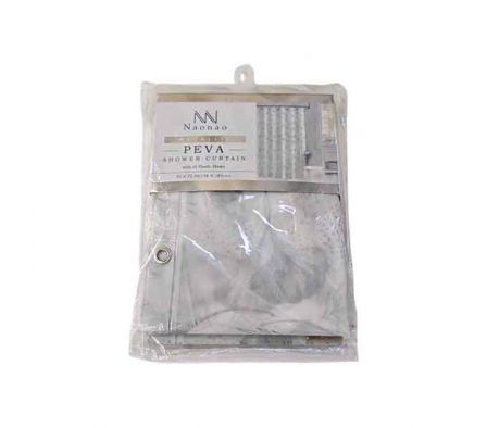CORTINA D/BAÑO ESTAMP 1,8X1,8M PEVA REF 34725-5