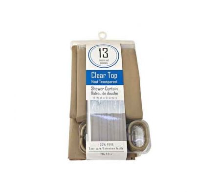 CORTINA D/BAÑO LISO 1,8X1,8M PEVA REF 34725-6