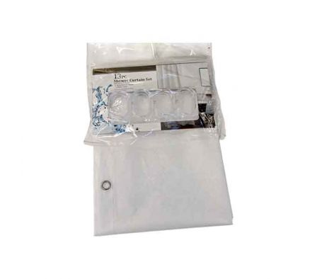 CORTINA D/BAÑO LISO 1,8X1,8M PEVA REF 34725-8