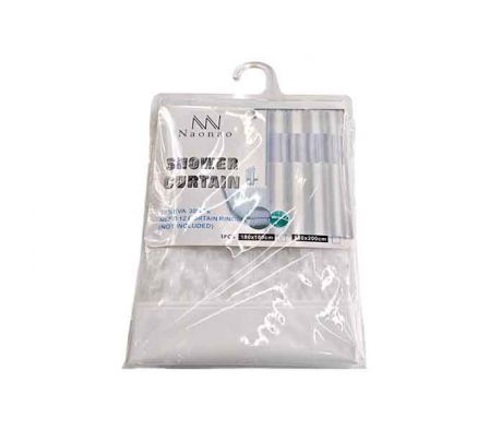 CORTINA D/BAÑO LISO 1,8X1,8M PEVA REF 34725-11