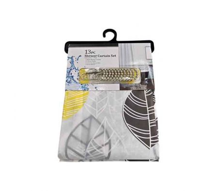 CORTINA D/BAÑO LISO GANCHO METAL 1,8X1,8M PEVA REF