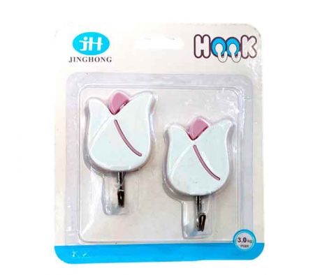 GANCHO ADHESIVO FLOR 2PCS 8X5CM REF 50681-294