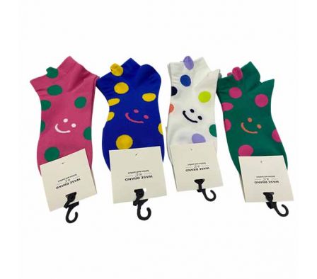 MEDIA SOQUETE ESTAMP MOTAS/CARA FELIZ P/NIÑA REF 3