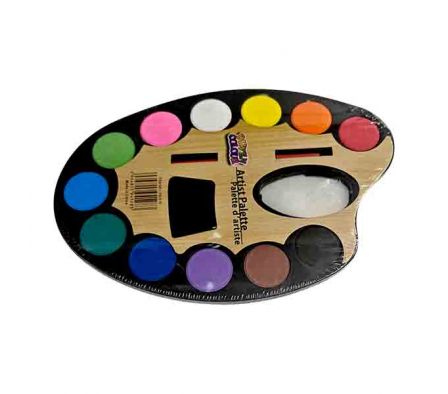 PALETA ACUARELA 12 COLORES C/PINCEL 22.5X15CM REF 