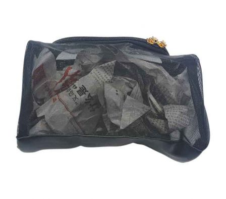 BOLSA P/MAQUILLAJE TRANSPARENTE 22X14CM MALLA REF 