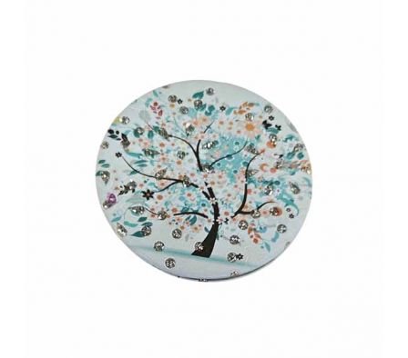 ESPEJO D/MANO ESTAMP ARBOL D/COLOR 7CM REF 6963-7