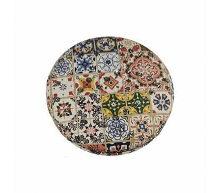 ESPEJO D/MANO ESTAMP AZULEJO D/COLORES 7X2CM REF 6