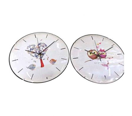 RELOJ D/PARED ESTAMP PAJAROS 30CM REF 18357-28
