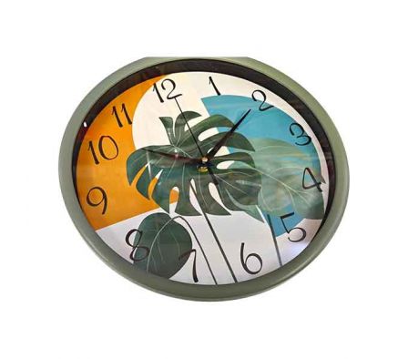 RELOJ D/PARED ESTAMP HOJAS 30CM REF 18357-30