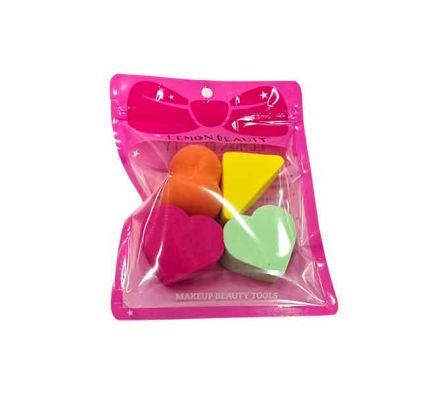 ESPONJA P/MAQUILLAJE FIGURAS 4PCS 17X13CM E/BOLSA 