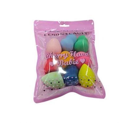 ESPONJA P/MAQUILLAJE 9PCS 21X16CM E/BOLSA REF 2601