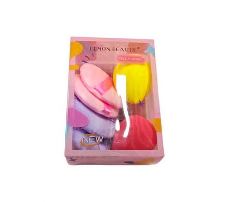 SET ESPONJA P/MAQUILLAJE CORAZON 6PCS 12X8CM E/CAJ