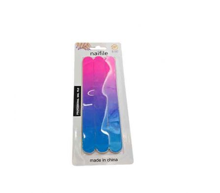 SET LIMA D/UÑAS ESTAMP COLORES 3PCS 23X8CM E/BLIST