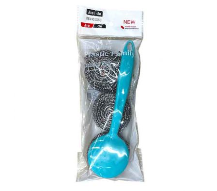 KIT LANA D/ACERO C/MANGO PLAST 4PCS 24X7CM E/BOLSA