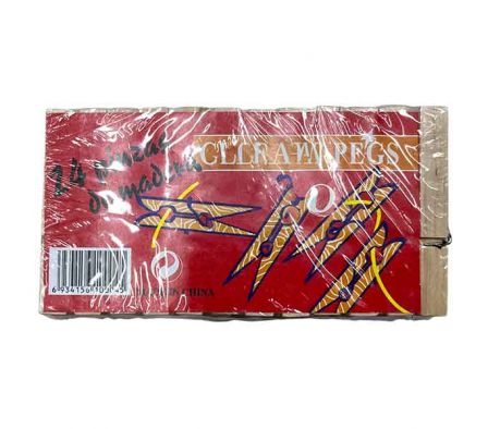 SET PINZA P/ROPA 24PCS 7,2CM MADERA REF 34963-35