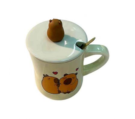 TAZA C/TAPA CERAMIC CAPIBARA 400ML CERAMIC REF 