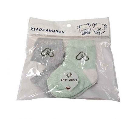 SET MEDIA SOQUETE C/SERIGRAFIA P/BEBE 2PCS 12X9CM 