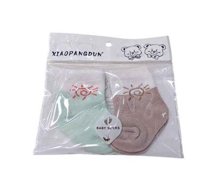 SET MEDIA SOQUETE C/SERIGRAFIA P/BEBE 2PCS 12X9CM 